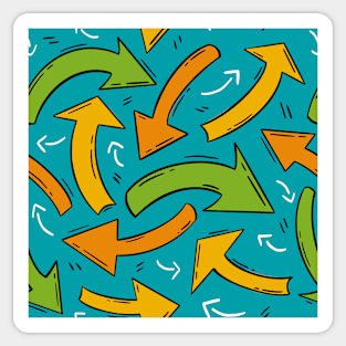 Energetic Arrow Fusion: Teal Background Pattern Sticker